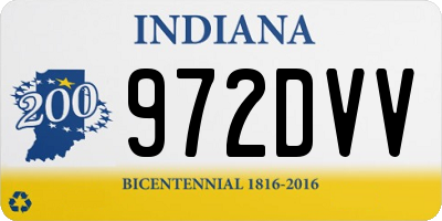 IN license plate 972DVV