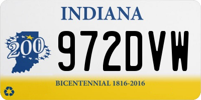 IN license plate 972DVW