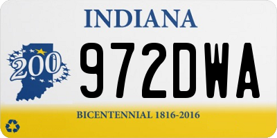 IN license plate 972DWA