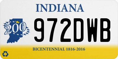 IN license plate 972DWB
