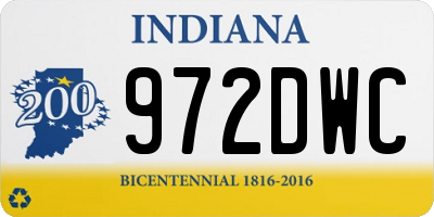 IN license plate 972DWC