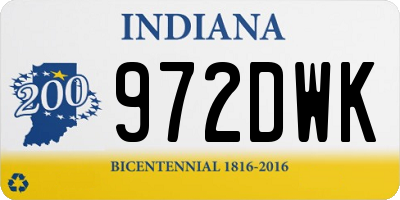IN license plate 972DWK