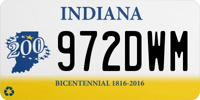 IN license plate 972DWM