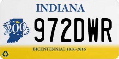 IN license plate 972DWR