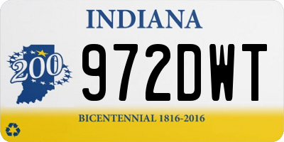 IN license plate 972DWT