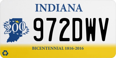 IN license plate 972DWV