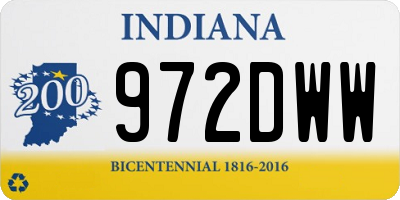 IN license plate 972DWW