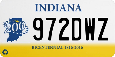 IN license plate 972DWZ