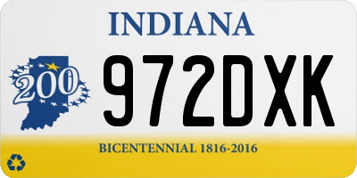 IN license plate 972DXK