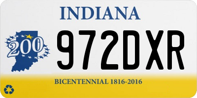 IN license plate 972DXR