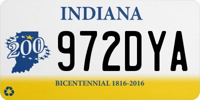 IN license plate 972DYA