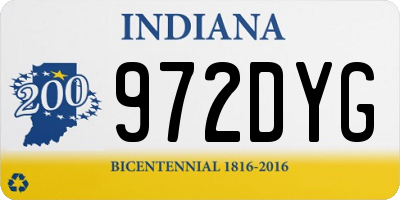 IN license plate 972DYG