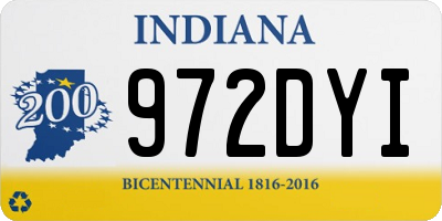 IN license plate 972DYI