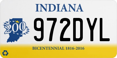 IN license plate 972DYL