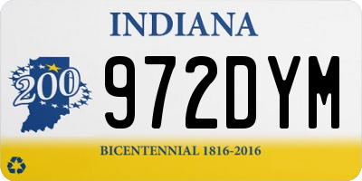 IN license plate 972DYM