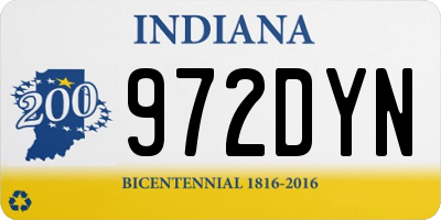 IN license plate 972DYN