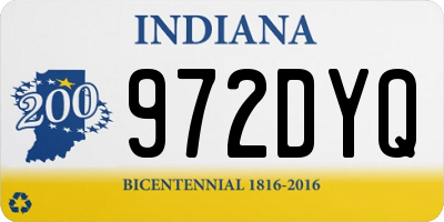 IN license plate 972DYQ