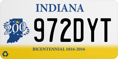 IN license plate 972DYT