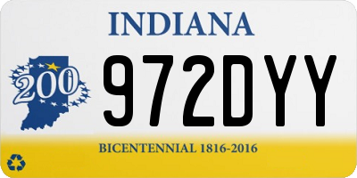 IN license plate 972DYY