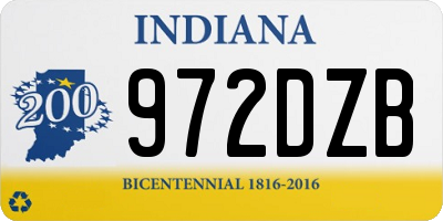 IN license plate 972DZB