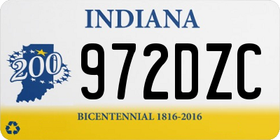 IN license plate 972DZC