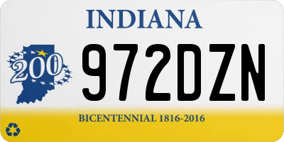IN license plate 972DZN