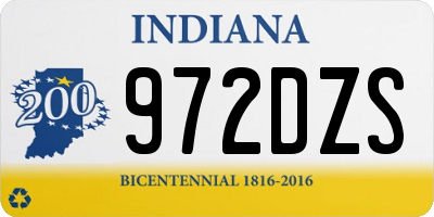 IN license plate 972DZS