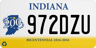 IN license plate 972DZU