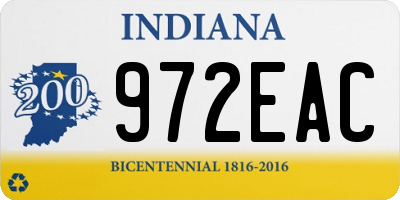IN license plate 972EAC