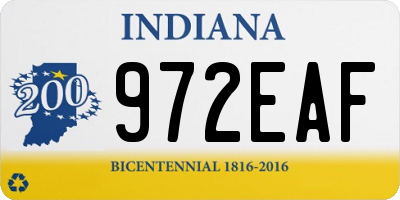 IN license plate 972EAF