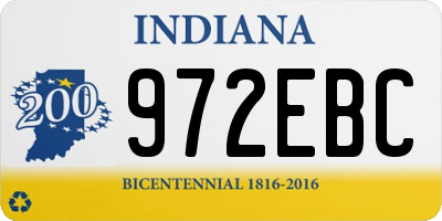 IN license plate 972EBC