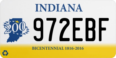 IN license plate 972EBF