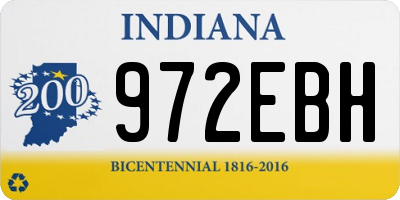 IN license plate 972EBH