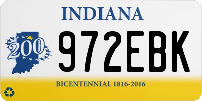 IN license plate 972EBK