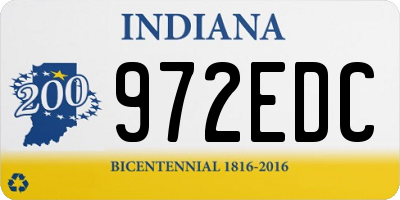 IN license plate 972EDC