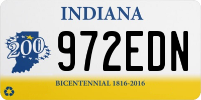 IN license plate 972EDN