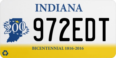 IN license plate 972EDT