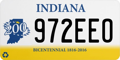 IN license plate 972EEO