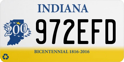 IN license plate 972EFD