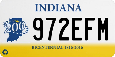IN license plate 972EFM