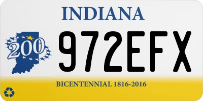 IN license plate 972EFX