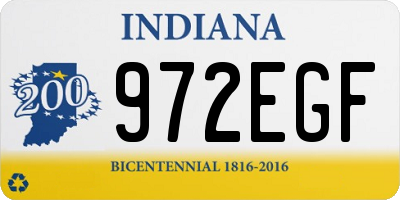 IN license plate 972EGF