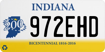 IN license plate 972EHD