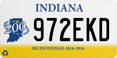 IN license plate 972EKD