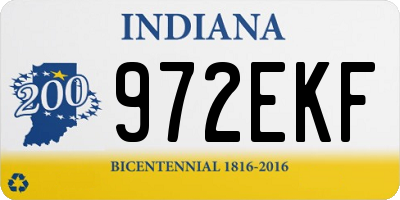 IN license plate 972EKF