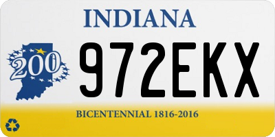 IN license plate 972EKX