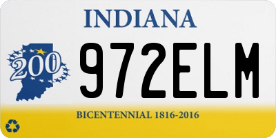 IN license plate 972ELM