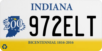IN license plate 972ELT