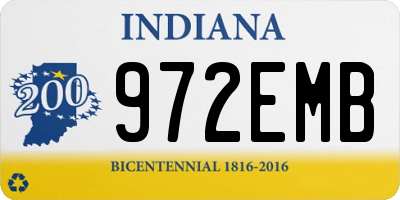IN license plate 972EMB