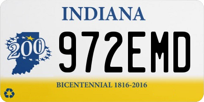 IN license plate 972EMD
